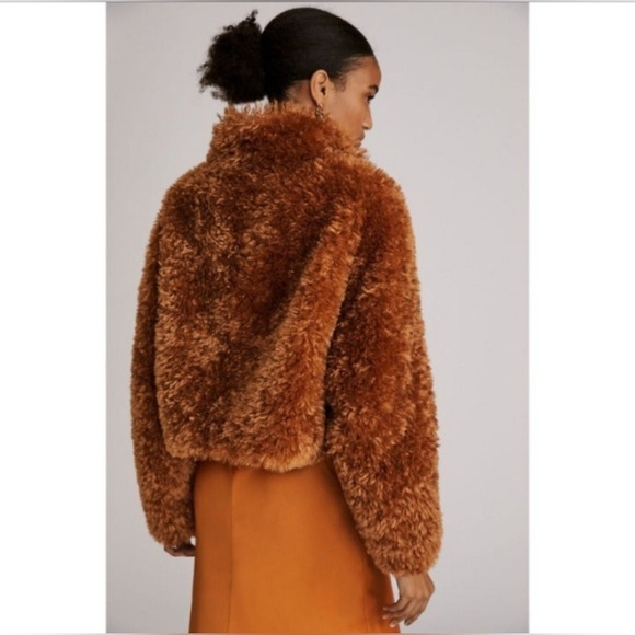 Anthropologie Maeve Teddy Zip-up Jacket - tan - Picture 4 of 15